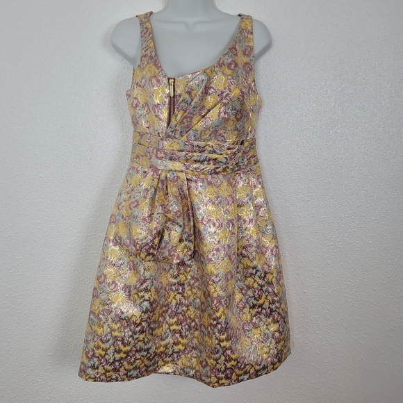 Zac Posen Target Gold Brocade Cocktail Party Dress Pockets Womens 8 NWT - Picture 5 of 14